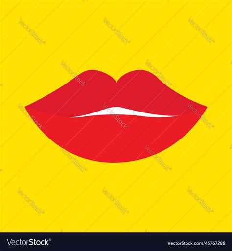 Red Female Lips Icon Lipstick Makeup Sexy Lip Vector Image