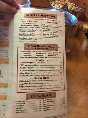 Desserts and beverages include granny's apple classic, strawberry cheese cake, big ol' brownie, and fountain drinks. Texas Roadhouse menu - Picture of Texas Roadhouse ...