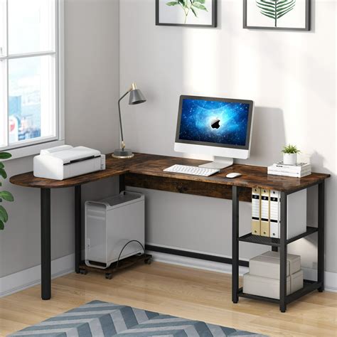 Tribesigns L Shaped Desk With Storage Shelves 59 Inch Corner Computer