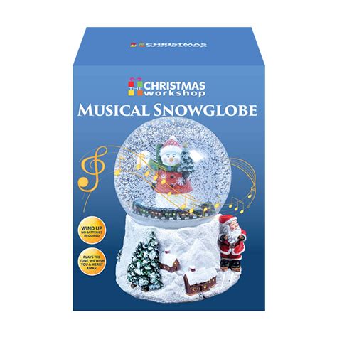 The Christmas Workshop Snowman Snow Globe ~ Musical ~ Wind Up ~ Indoor
