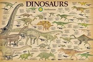 Smithsonian Dinosaurs Info Chart Poster 36x24 Sold By Art Com Walmart Com
