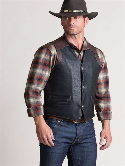 Cowboy Men Leather Vest Men Jacket Mauvetree Mens Leather Vest
