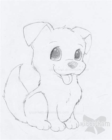 Puppy Sketch By Kitty Ham On Deviantart Dog Drawing Simple Cute