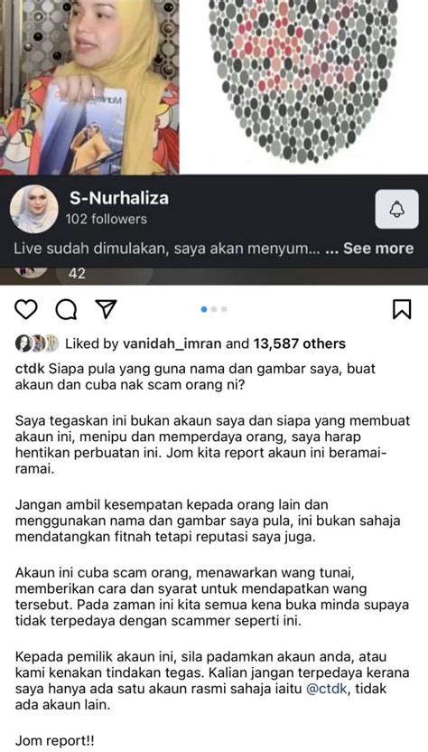 Saya telefon call centre bank c***, mereka hanya mampu delete akaun online saya. Siti Nurhaliza Beri Amaran Kepada Scammer Padam Akaun Guna ...