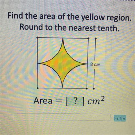 Find The Area Of The Yellow Region Round To The Nearest Tenth
