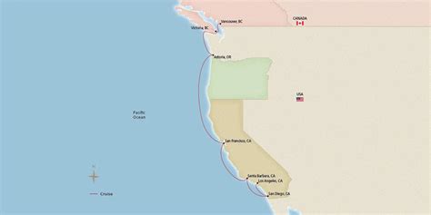 Pacific Coast Explorer Itinerary Los Angeles California To