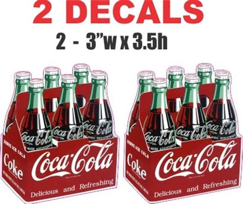 2 Vintage Style Coke Coca Cola 6 Pack Decals By Vintagedecals