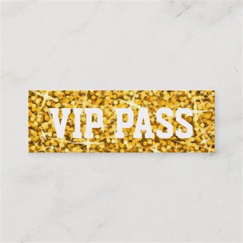 Glitz Gold Vip Pass Business Card Skinny Au