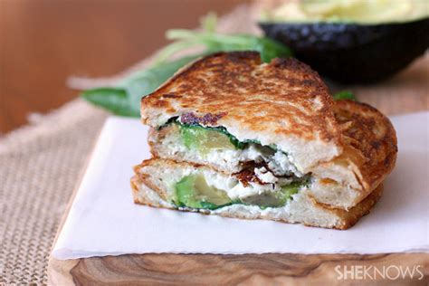 Next you'll smash the avocados and add lime or lemon juice, and salt and pepper. Spinach, goat cheese and avocado grilled cheese