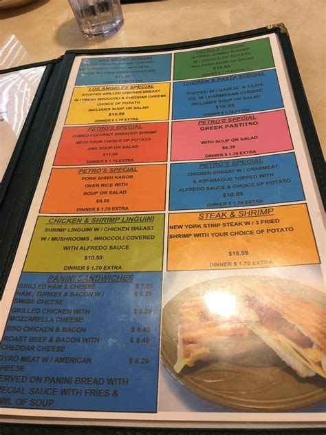 Menu at New Petros Restaurant, Hammond