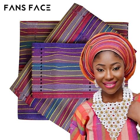 African Latest Aso Oke Gele Head Tie For Wedding Nigeria Traditional Headwear Beautiful Elegant