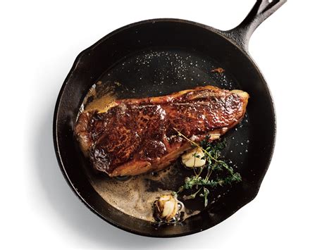 Talk to your butcher about getting a nice cut of meat like a boneless ribeye steak—boneless because the bone can reduce contact with the pan and. Pan-Seared Strip Steak