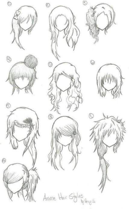 Hair Drawing Manga Anime Hairstyles 46 Ideas How To Draw Hair