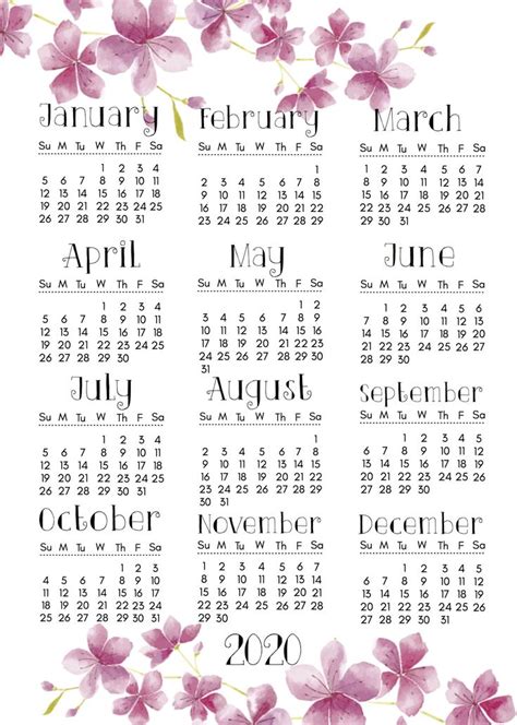 2020 To 2022 Calendar Onesheets Calendários Imprimíveis Decoração De