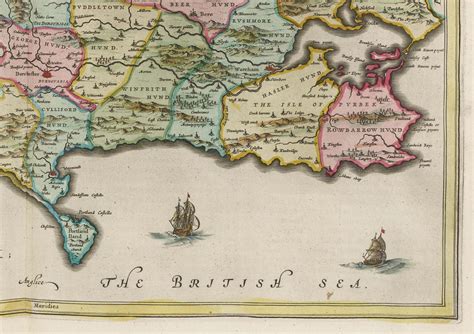 Ancient Dorset Map Old Antique Map Of Dorset 1665 Old Map Etsy Uk