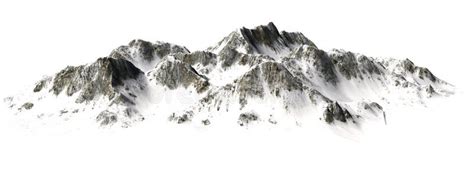 Snowy Mountains Mountain Peak Sisolated On White Background Stock