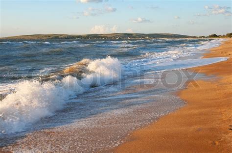 Sea Surf Wave And Sandy Beach Stock Image Colourbox