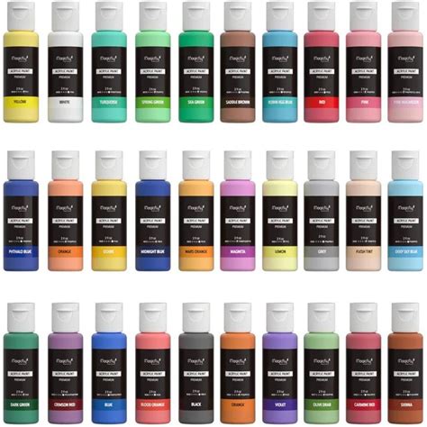 Magicfly 30 Colors Non Toxic Craft Paints With 3 Brushes Acrylic Paint