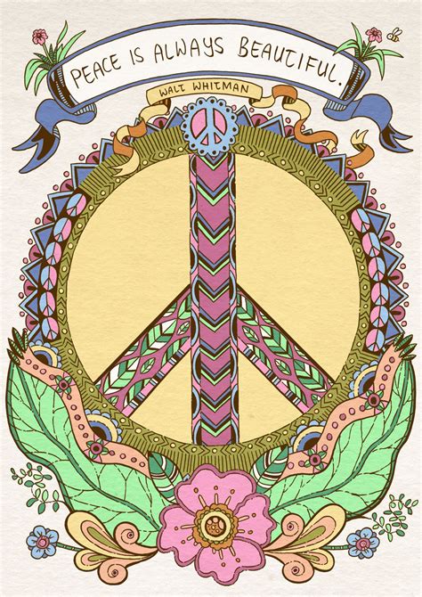 Oneyearwiser Hippie Art Peace Sign Art Art Prints Quotes