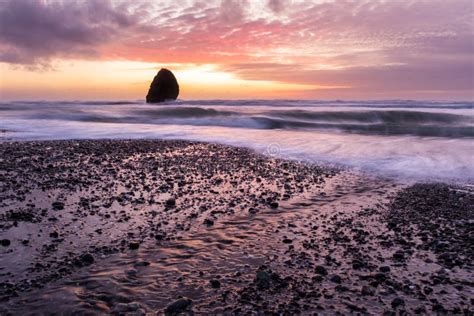 Sunset In Gold Beach Oregon Stock Photo Image Of Pebbles Discover