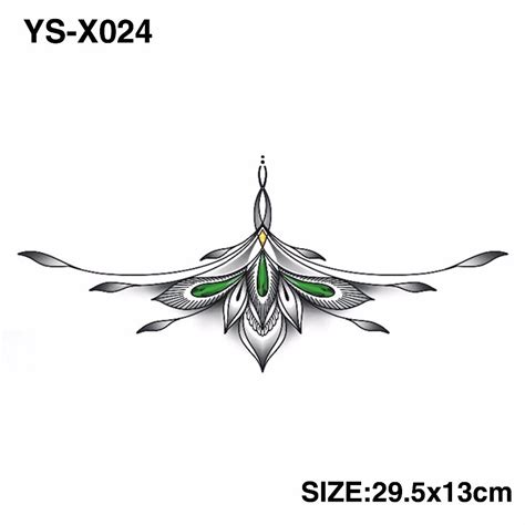 ys x024 3d diy chest flowers big tattoo stickers colorful hot flashes waterproof tatoo body art