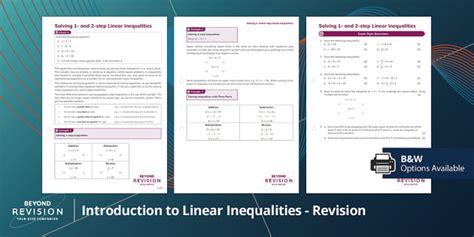 👉 Introduction To Linear Inequalities Revision Beyond Maths