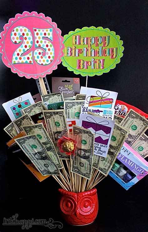 Buy a gift that will make her feel special. Birthday Gift Basket Idea with Free Printables - inkhappi