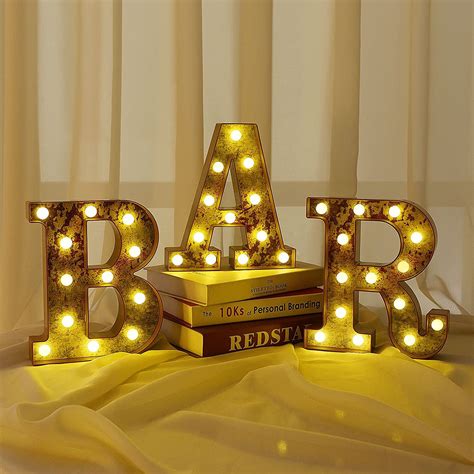 Rdutuok Rust Led Bar Marquee Letters Lightslight Up Bar
