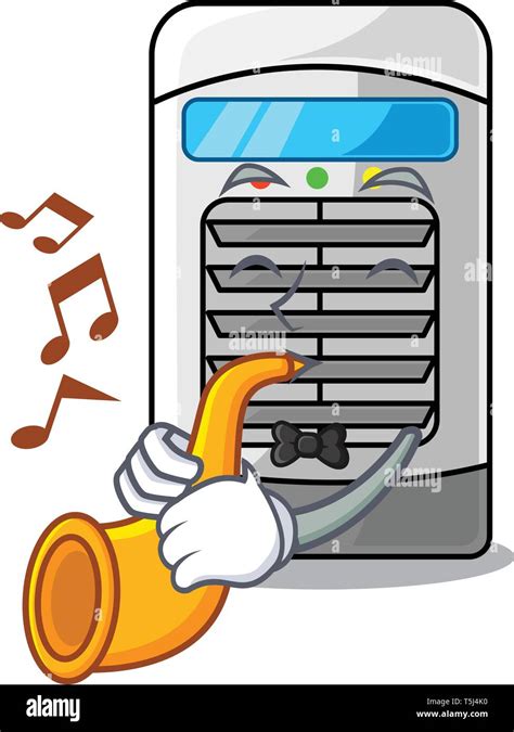 With Trumpet Air Cooler Isolated With The Cartoon Stock Vector Image