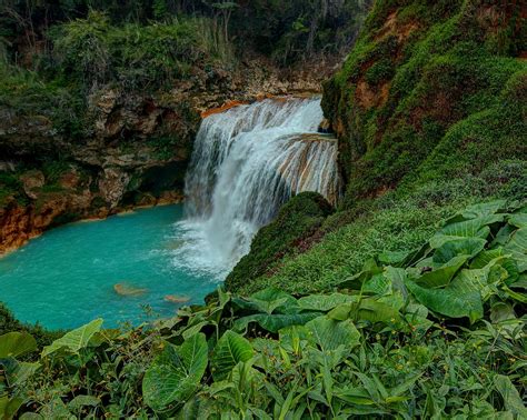 Turquoise Blue Waterfall Chiapas Mexico Photograph By Robert