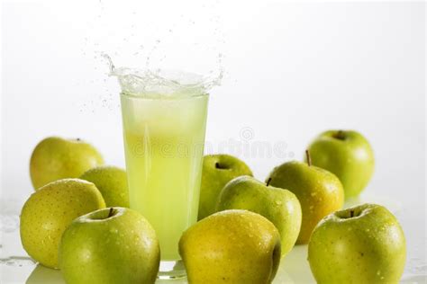 Beautiful Splash Of Apple Juice Stock Photo Image Of Glass Liquid