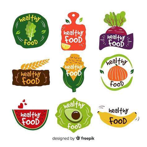 Logos De Comida Saludable En Dise O Plano Vector Gratis