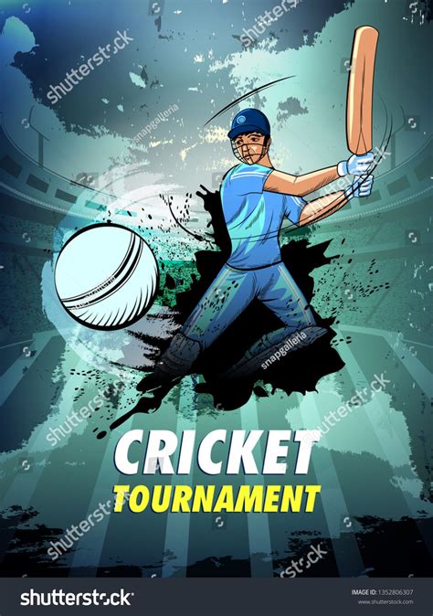 Easy To Edit Vector Illustration Of Player Batsman In Cricket