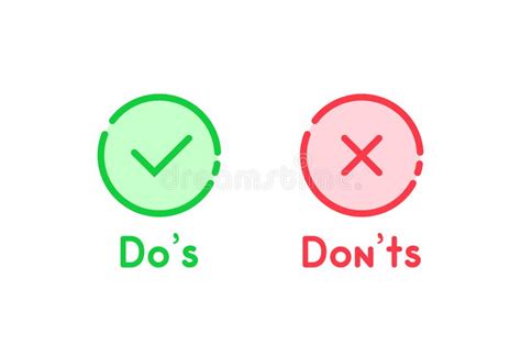 Simple Dos And Donts Like Checklist Flat Graphic Outline Design