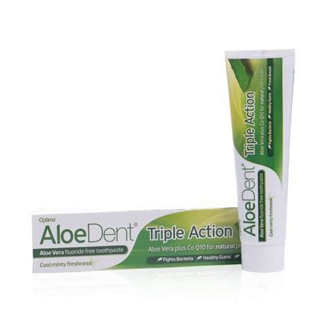 aloedent triple action 100 ml aloe vera fluoride free toothpaste pack of 3