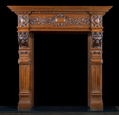 Baroque Antique Wood Fireplace Mantel Westland Antiques