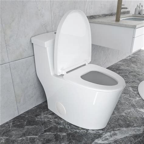 Casainc White Compact Elongated Comfort Height Dual Flush 1 Piece