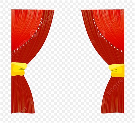 Stage Curtain Clipart Transparent Background Red Curtain Yellow Silk