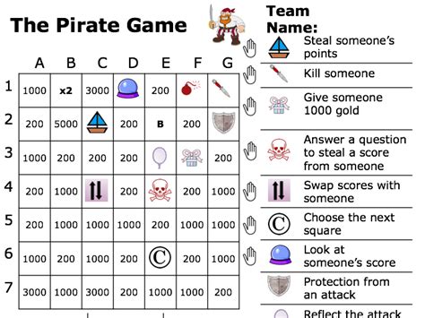 Pirate Game 15 Different Pages Teaching Resources