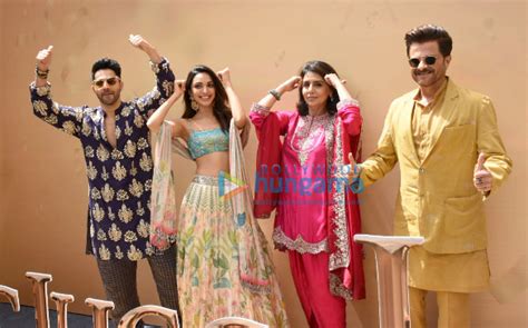 Photos Varun Dhawan Kiara Advani Anil Kapoor And Neetu Kapoor Arrive For The Trailer Launch Of