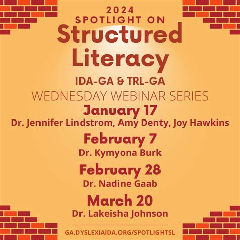 Spotlight On Structured Literacy Webinar Series Ida Georgia
