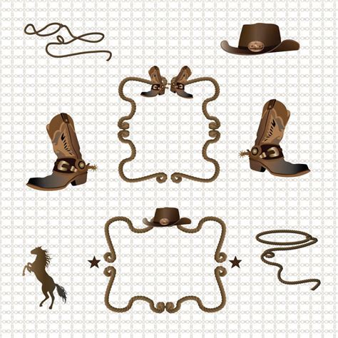 Western Cowboy Border Clipart Graphics High Resolution Vector Graphic