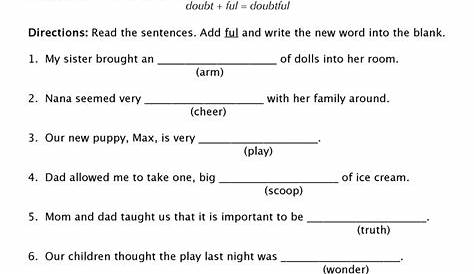 Suffix FUL Worksheet by Teach Simple