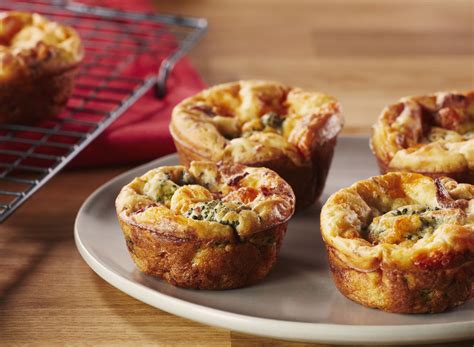 Mini Cheddar Broccoli And Bacon Quiches Recipe Cook With Campbells Canada