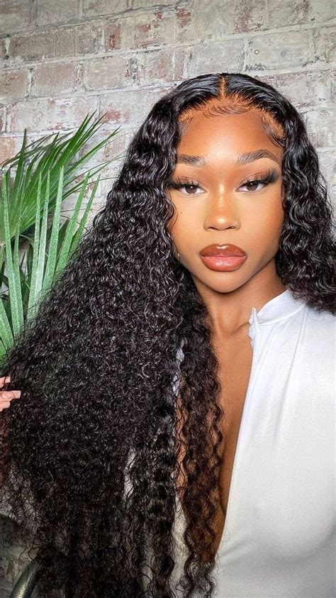 Frontal Wig Install 😍😍 Curly Hair Goal Hair Ponytail Styles Front