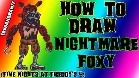 How To Draw Nightmare Foxy From Five Nights At Freddys 4 Youcandrawit
