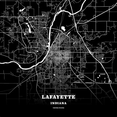 Lafayette Indiana Usa Map Lafayette Indiana Poster Template Map