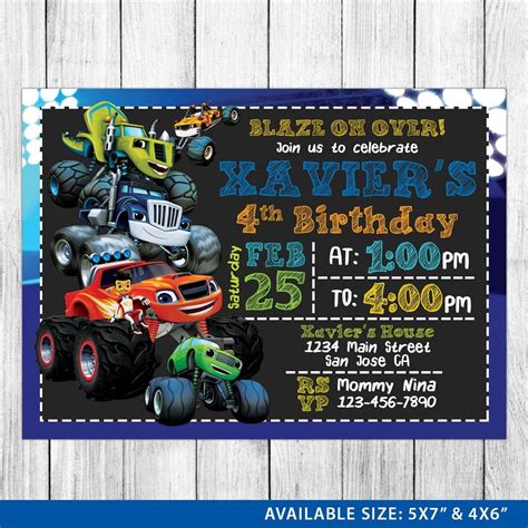 It's easy to customize your message. Blaze and the Monster Machines Invitation Blaze and the