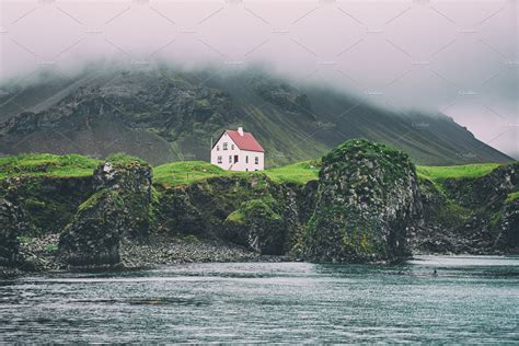Lonely Icelandic House ~ Nature Photos ~ Creative Market