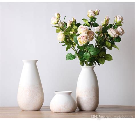 2020 Pinky White Ceramic Vase Simple European Style Flower Vases